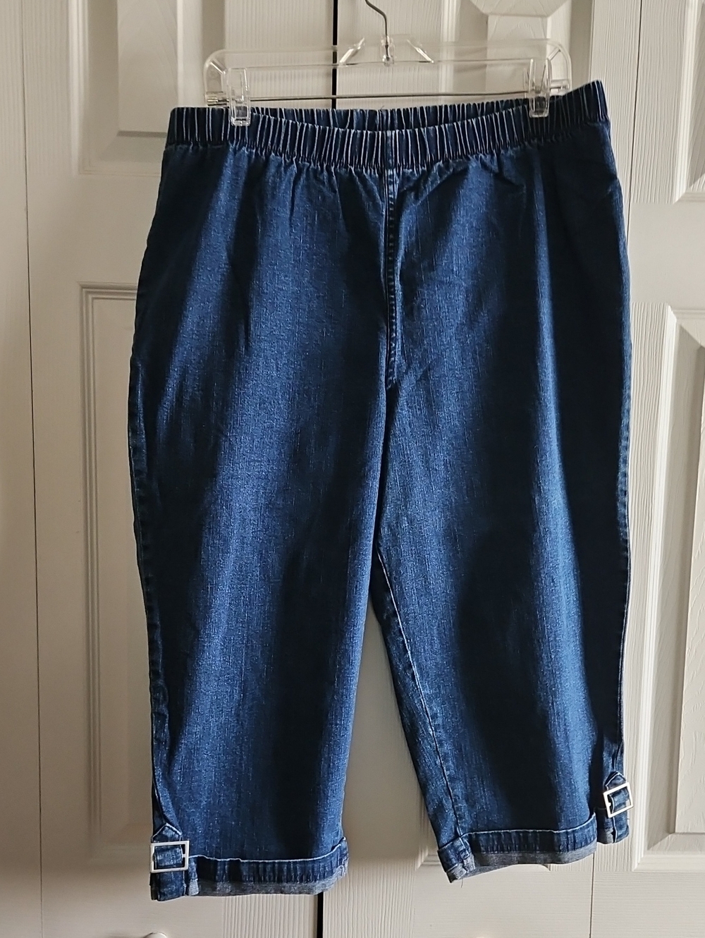 Essentials Dark Blue Denim Capris Shorts